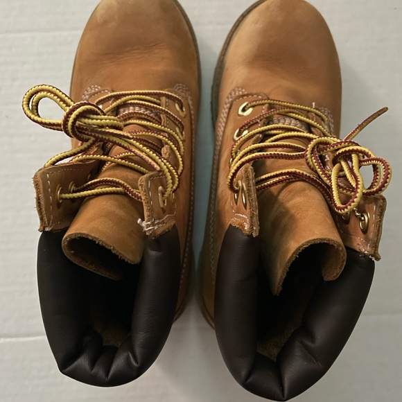 Big Kids Timberland 6" FOLKSTONE Boots Junior size 3.5M camel Waterproof - Picture 8 of 15